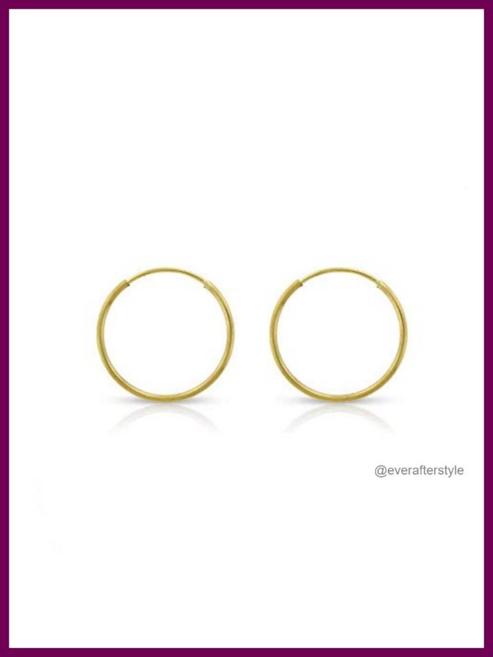 14k Solid Gold Endless Hoop Earrings, Thin Hoops for Helix, Cartilage, Nose &